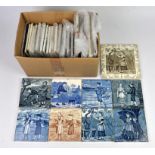 Collection of twenty-eight mainly Wedgwood calendar tiles printed with scenes of children at