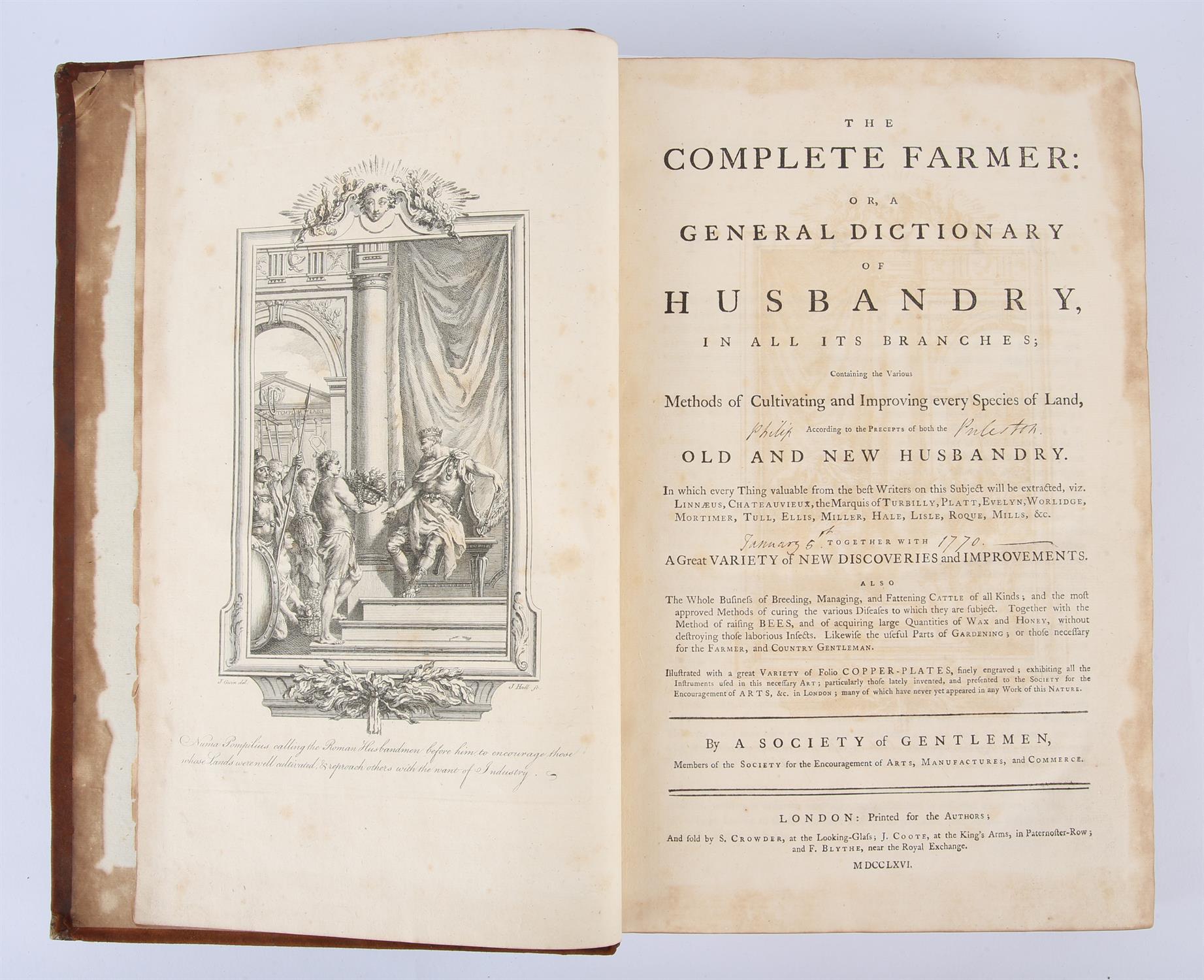 (various), 'The Complete Farmer or A General Dictionary of Husbandry', London, 1766, first edition, - Image 2 of 4