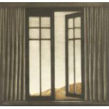 Dorothea Wright (1944-2013). 'Through the Open Window'. Mezzotint in colours. Artist's proof.