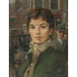 Robin Goodwin (British, 1909-1997), 'London Girl in Bond Street', oil on canvas, unsigned,