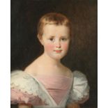 Nineteenth-century British School, portrait of a girl with short hair, oil on canvas, 46 x 38cm,