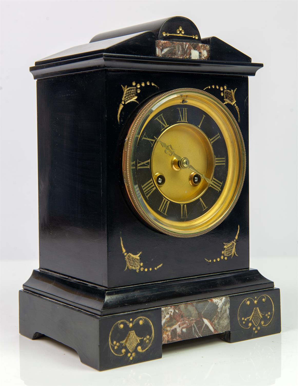 Edwardian mahogany balloon clock the two train French movement by Couillet Freres, - Image 3 of 28