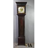 Early 18th century five pillar clock by Jon Patching, Arundel, pine case