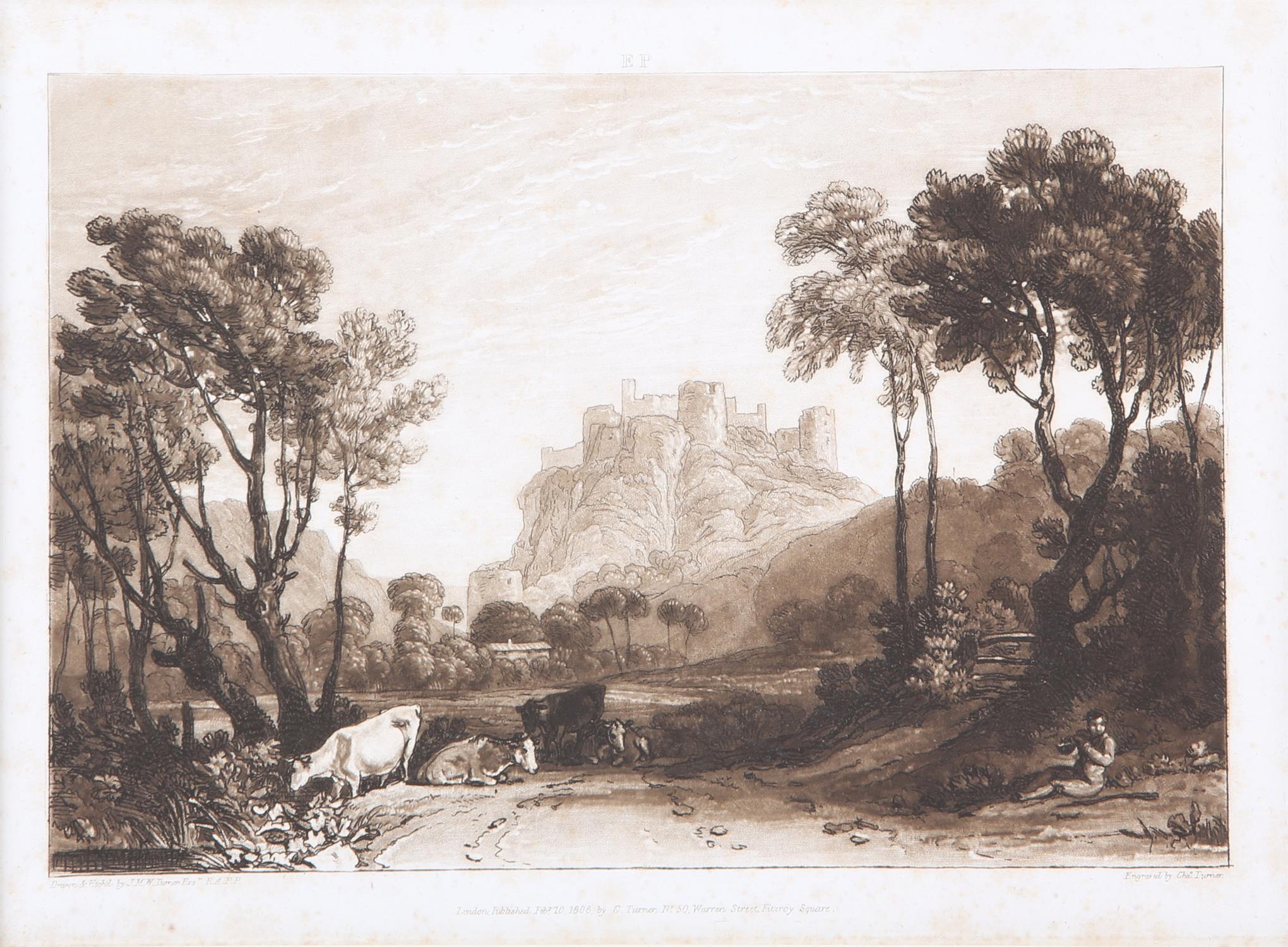 Joseph Mallord William Turner (1775-1851) ‘The Castle above the Meadows’. Etching by JMW Turner