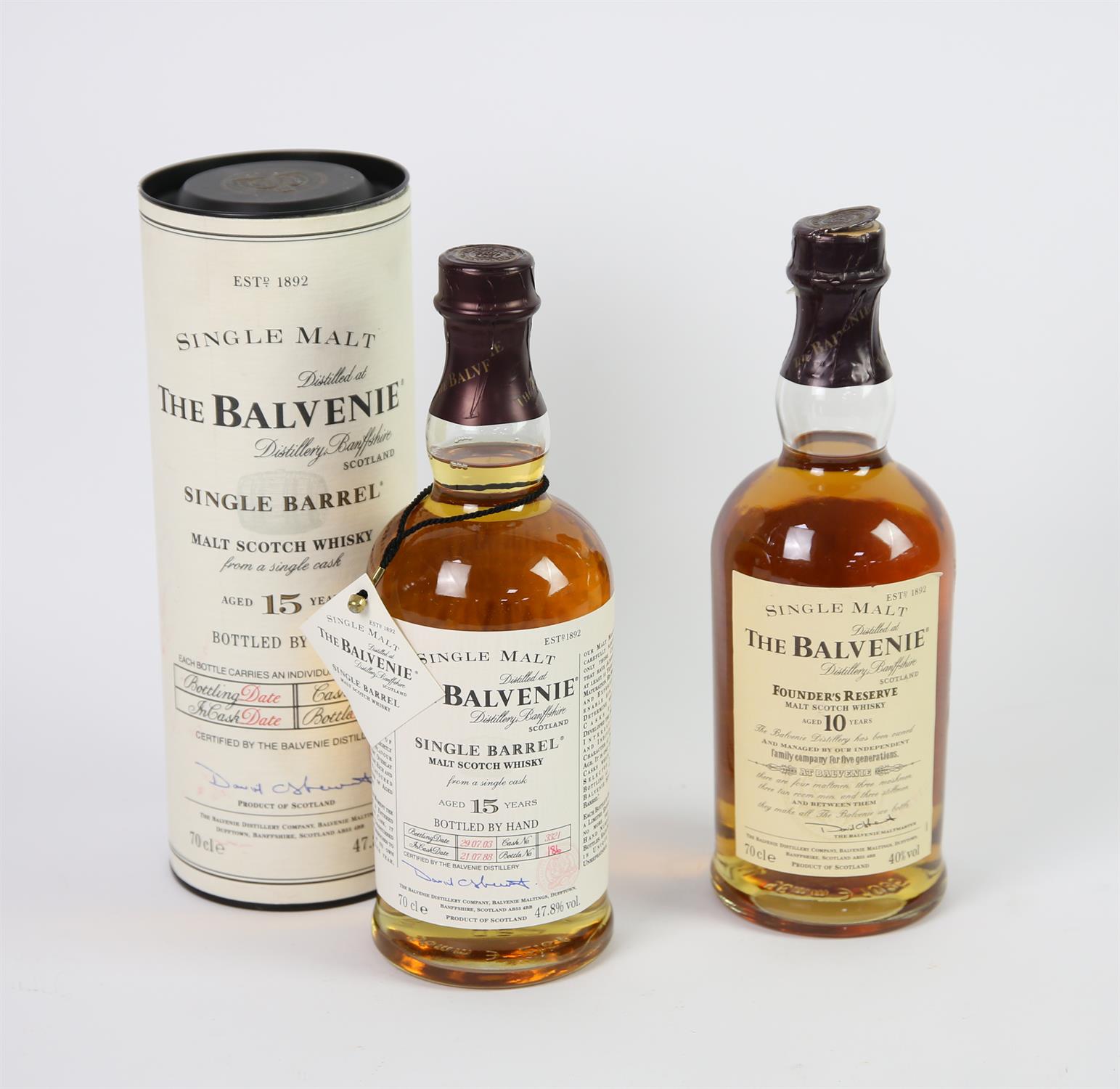 The Balvenie whisky, 10 year, single bottle, together with Laphroaig whisky, 10 year old, - Bild 5 aus 5