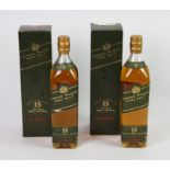 Johnnie Walker Green Label whisky, 15 year old, in cartons, two bottles (2)