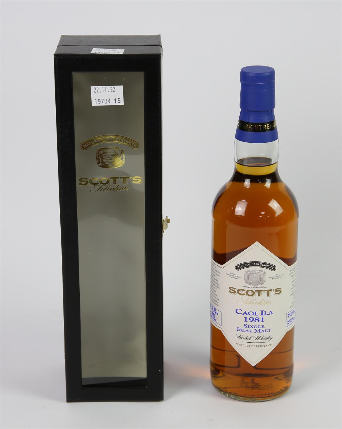 Scott’s selection, Caol Ila 1981 whisky, single bottle in original carton