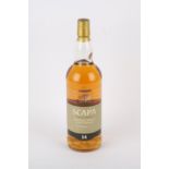 Scapa 14 Year Old whisky, litre bottle, no carton.