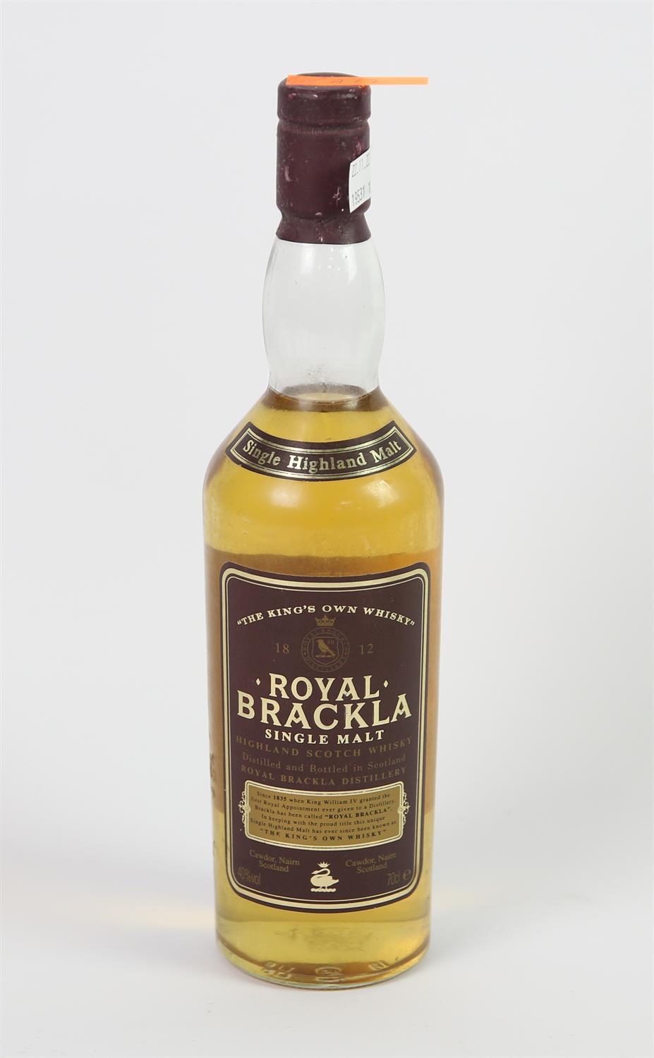 Royal Brackla whisky, single bottle