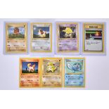 Pokémon TCG - 1st Edition Shadowless Common Collection. This lot contains seven Base Set common