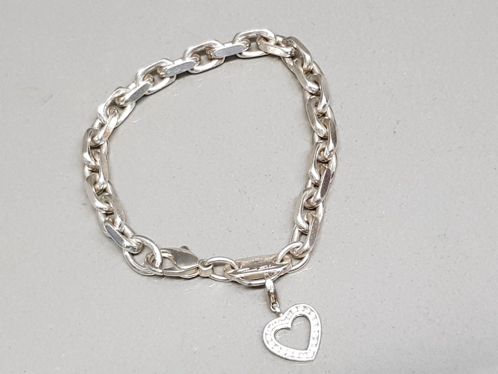 Original Thomas Sabo silver bracelet with heart pendant - 33.1g
