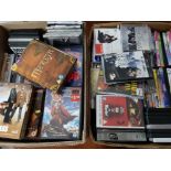 2x boxes of mixed DVDs including box sets also includes some CDs