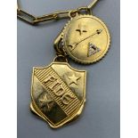 Original "Foundrae" designer 18ct gold chain link necklace & pendants - VGC - 43.5g