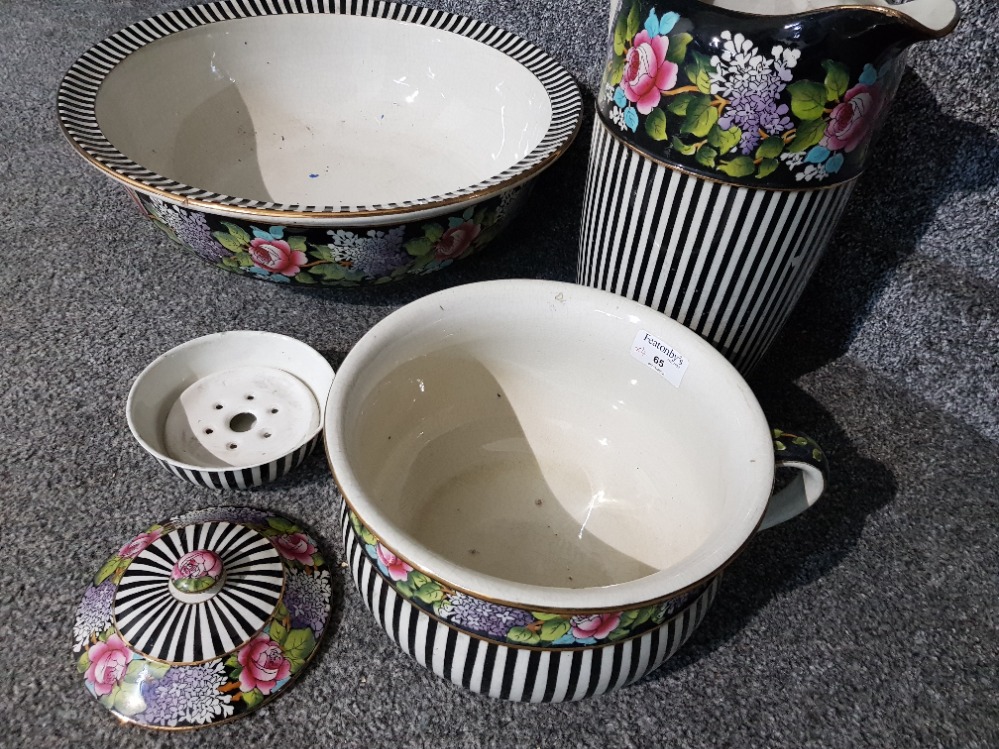 Vintage Grimwades Winton ware jug, bowl, chamber pot & soap dish 4 piece toilet set - Image 2 of 3