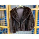 A brown mink fur jacket