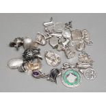 Large lot of mixed silver charms & pendants - 98.7g