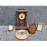 Jerusalem Olive wood tea caddy decorative clock barometer and carriage clock