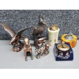 Total of 7 novelty table lighters including Onyx, Animals etc