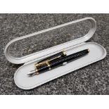 Parker fountain pen in gold & black coloured case, with box