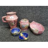 Arthur wood astoria jug together with maling peony rose items etc