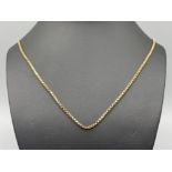 9ct gold box link chain. 13.3g 24”