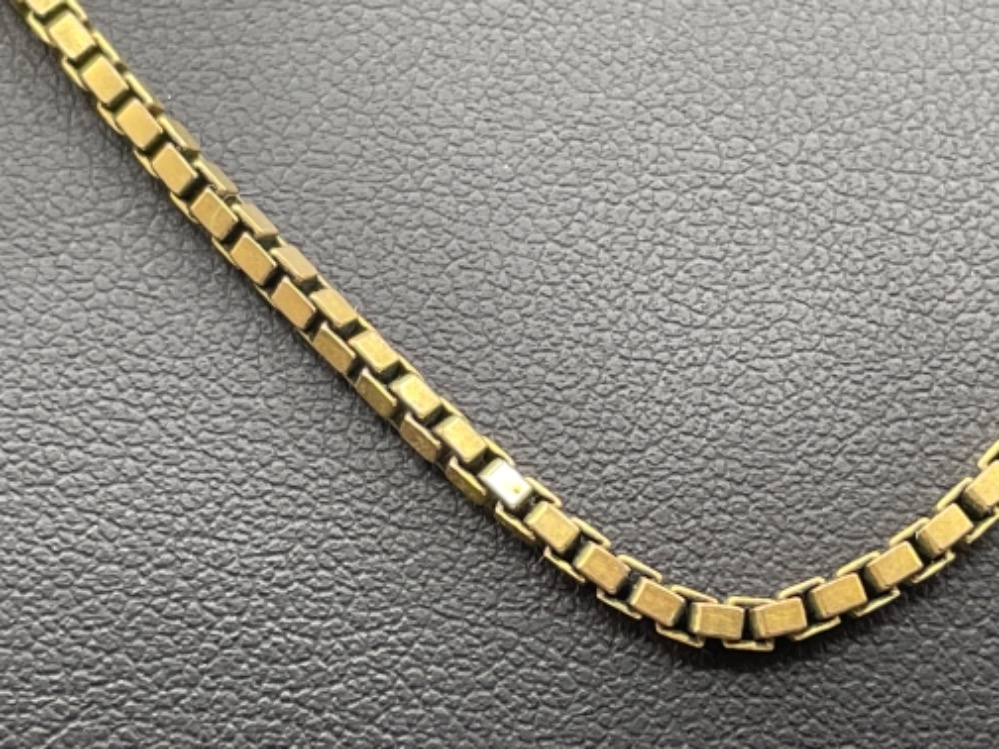 9ct gold box link chain. 13.3g 24” - Image 2 of 2