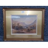 A 19th century watercolour in the manner of Thomas Miles Richardson mountainous landscape with