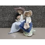 Two Lladro figures includes 5862 fragrant bouquet & 5222 pretty pickings (both missing a petal)