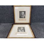 Pair of antique 1800s French framed engravings of 2 bonne femme!