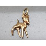 14ct gold Bambi pendant/charm, 2.1g