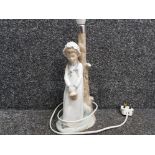 Nao by Lladro table lamp with figured base - girl with basket, height 38cm