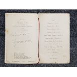 Dinner in honour of Mr. Tyrone Power menu signed by the man himself, dated December 18th 1938