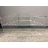 All clear contemporary acrylic Perspex 2 tier tv stand