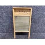 Vintage wooden & glass “Glassick” wash board