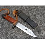 Vintage Bulgarian Bayonet with red bakelite handle & sheath