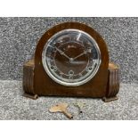 Vintage Mahogany Bentimo mantle clock with key & pendulum