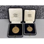 Two Durham light infantry sports medals - Rugby and Cricket (both 1932) in original boxes