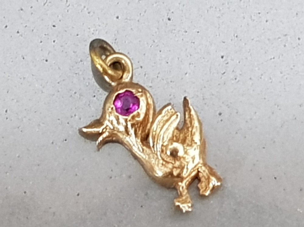 14ct gold duck pendant/charm, 1.1g