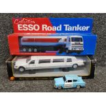 3x model die cast cars - superior Lincoln Limousine 1996, the Esso road tanker both boxed plus die