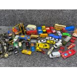 Box lot containing a large quantity of Corgi die cast vehicles including John Player Special F1