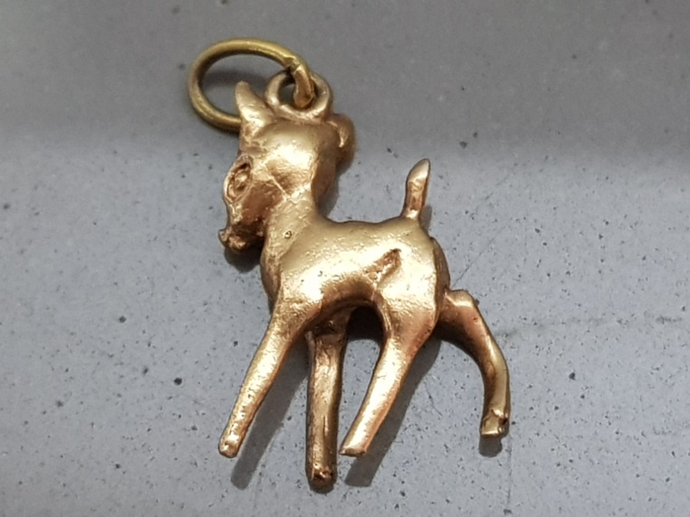 14ct gold Bambi pendant/charm, 2.1g - Image 2 of 2