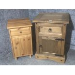 A corona pine bedside cupboard and one other