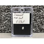 Oval cut Diamond stone - .28ct, in protective hardcase