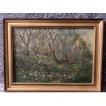 An oil painting by John Falconar Slater ‘Woods, Jesmond Dene’ signed 24 x 34cm