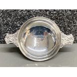 Decorative silver (London 1971) Quaich bowl by Wakely & wheeler, golf inscription (Northumberland