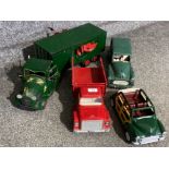4 large metal toy vehicles