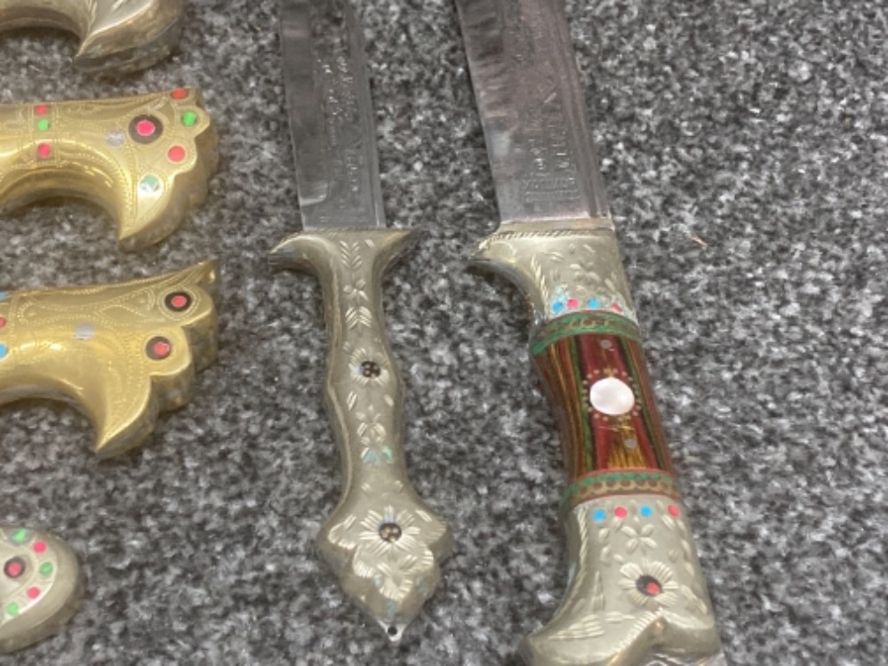 Six oriental decorative daggers with ornate grips - Image 3 of 3