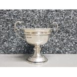 Silver cup Birmingham 1938 by s Greenberg together with 2 silver small dishes Birmingham 1902 by