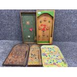 5x vintage wooden bagatelle games ( all different )