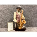 Lladro signed limited edition 3576 ‘Playing the blues’ in good condition with certificate. 136/1000